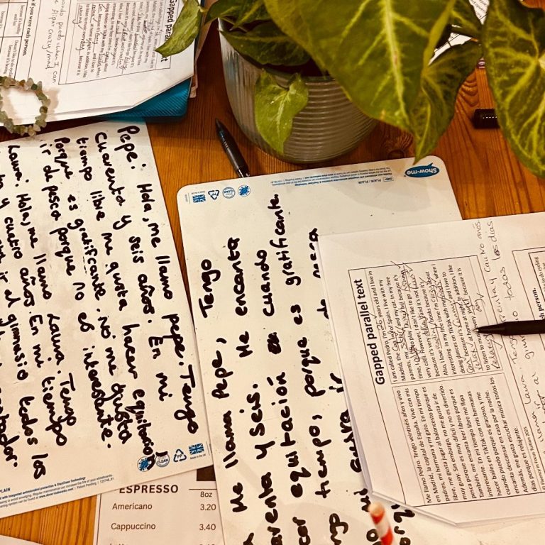 Students' work on whiteboards